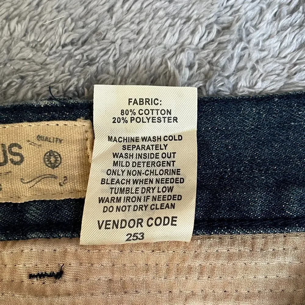 Jeanius by Akademiks Blue Denim Dark Wash Moto Biker Jeans Men's Size 32x30